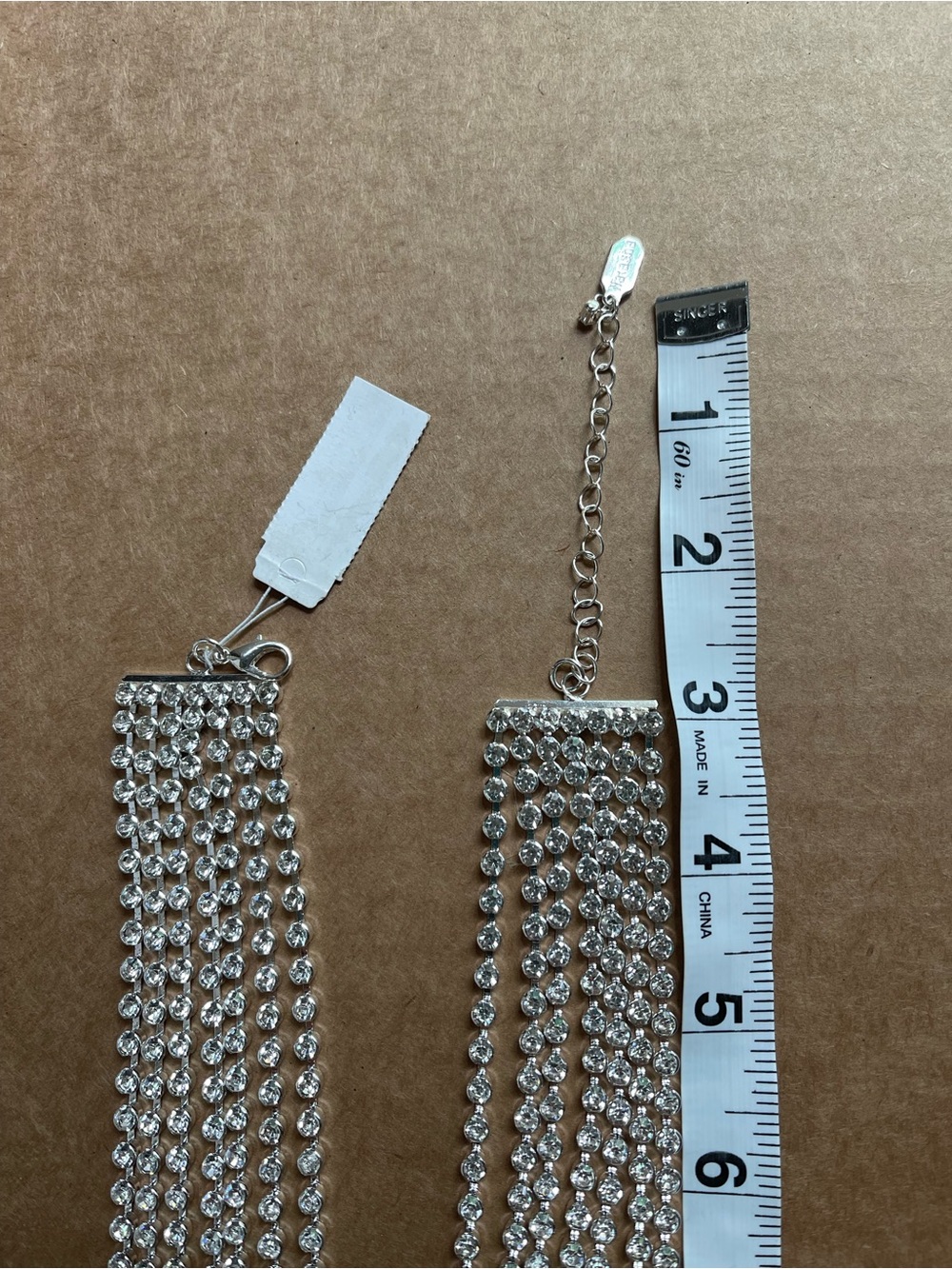 Natasha Couture Silver Crystal Multi-Layer Statement Necklace - Picture 6 of 6